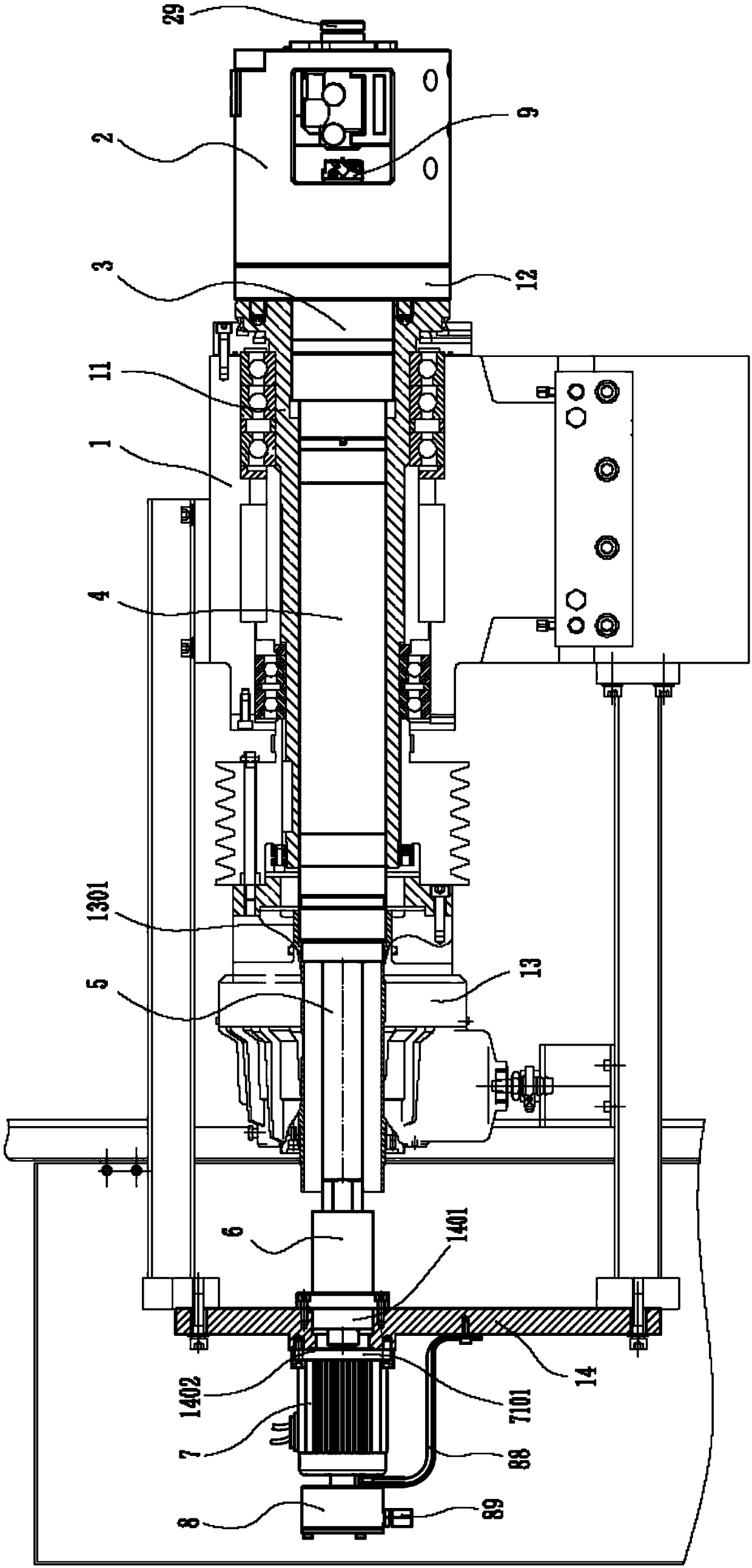 Numerically controlled lathe spindle drilling device