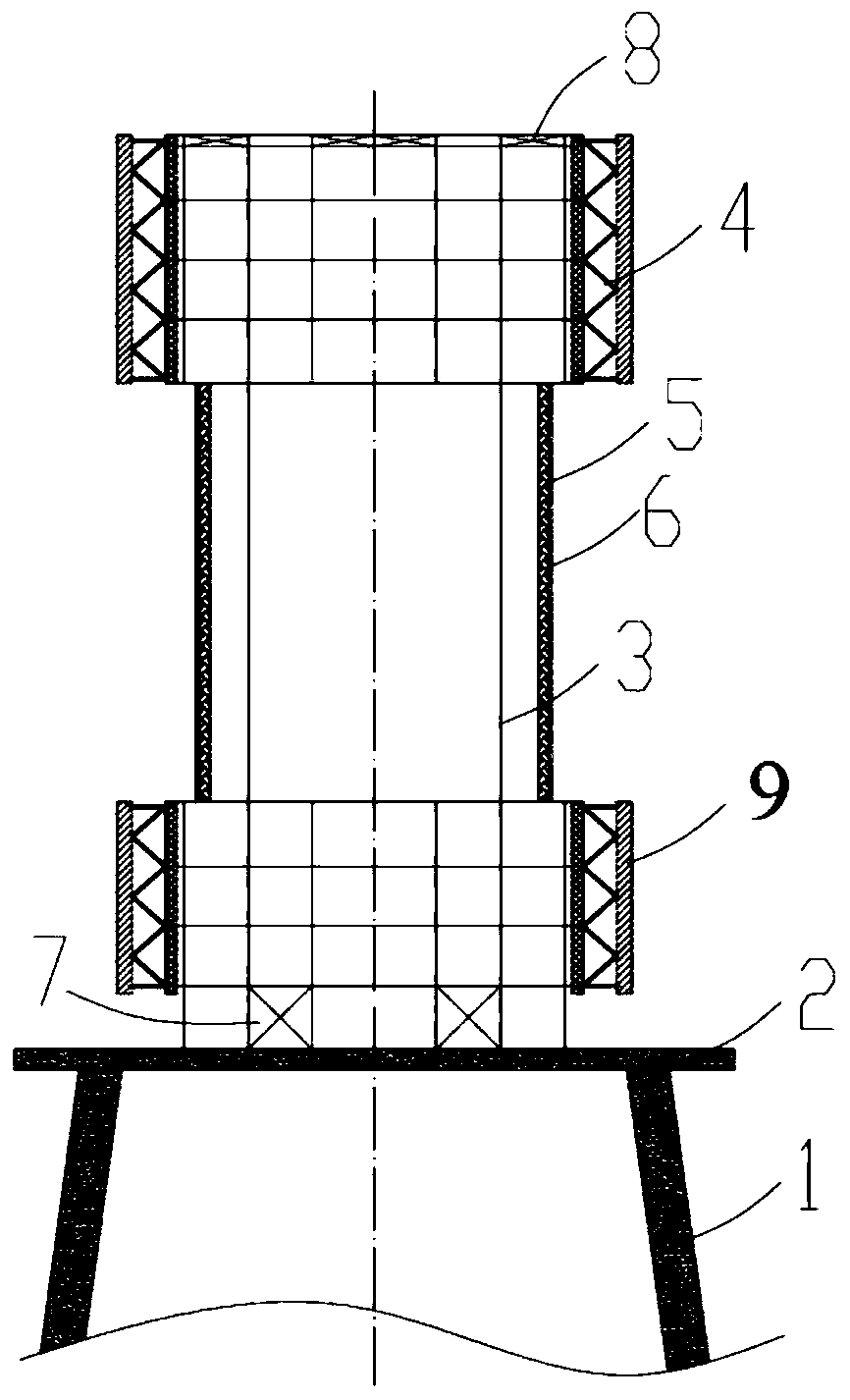 High-temperature thermal insulation protection structure for tower type photovoltaic power station heat absorber