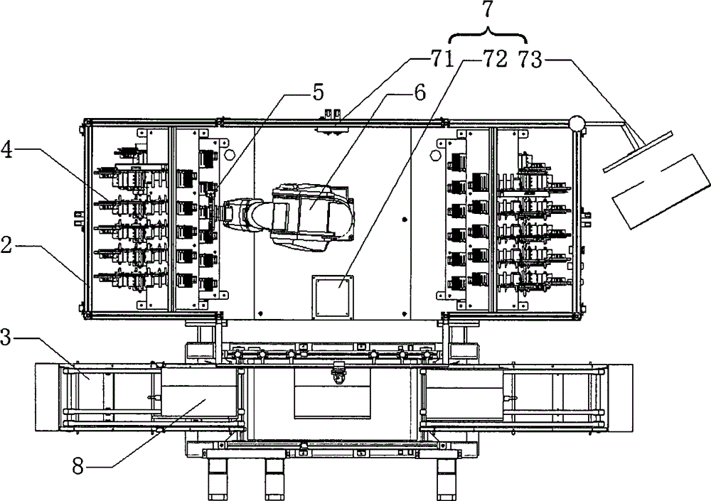 Automatic labeling machine of six-axis mechanical arm