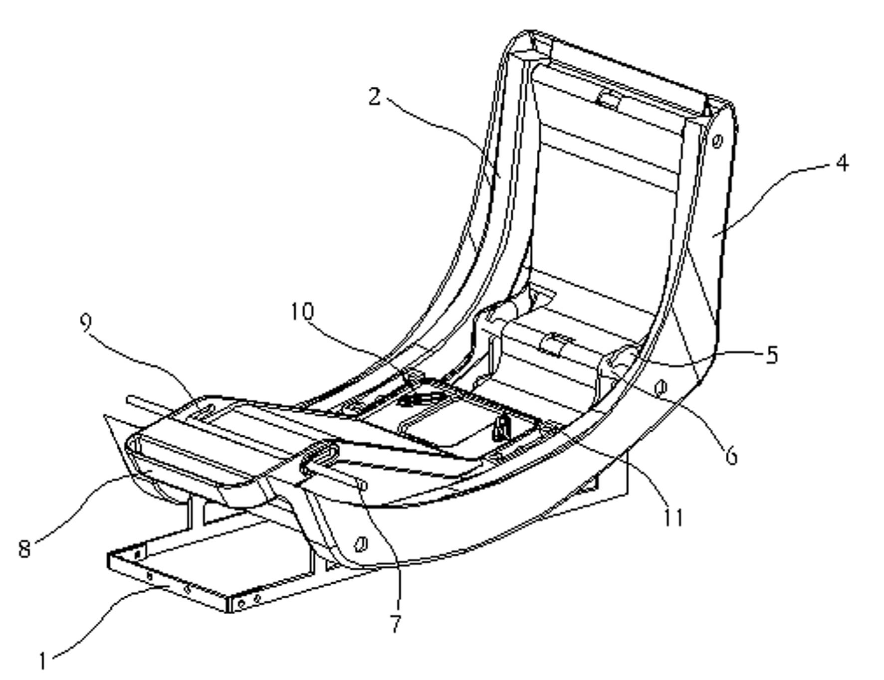 Integrally inclined gear-shifting mechanism of vehicle-mounted kid safety restraint system on automobile