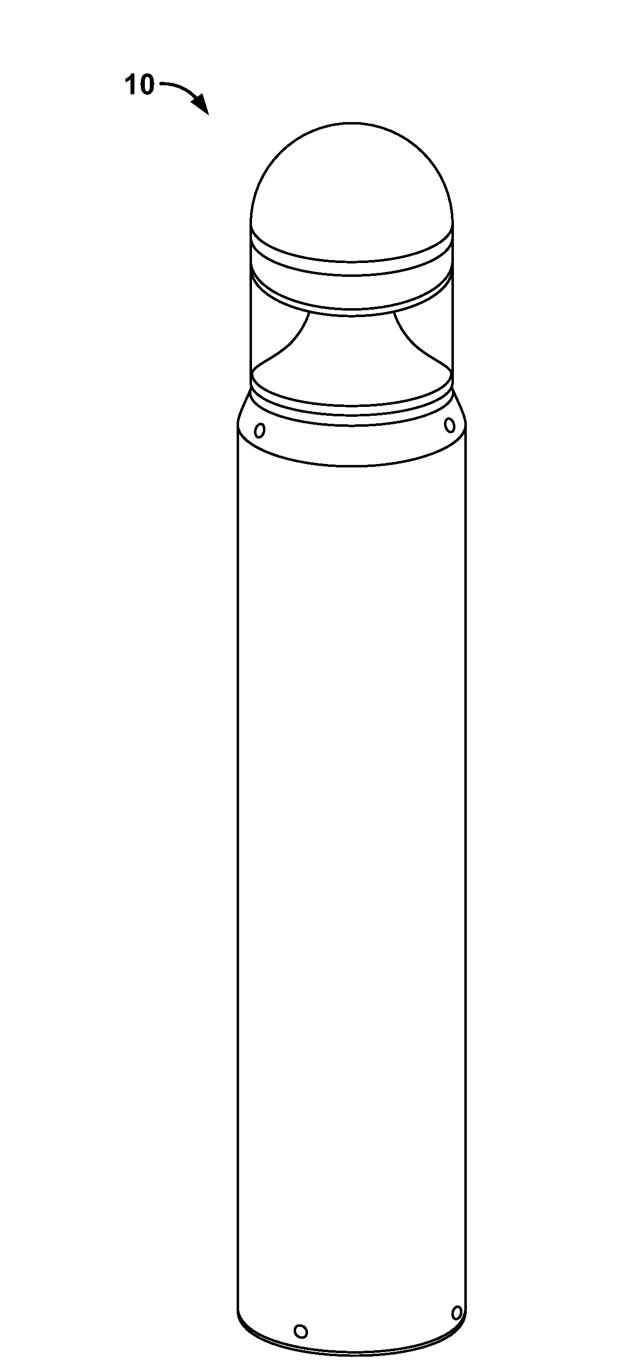Bollard light with internal compression support system