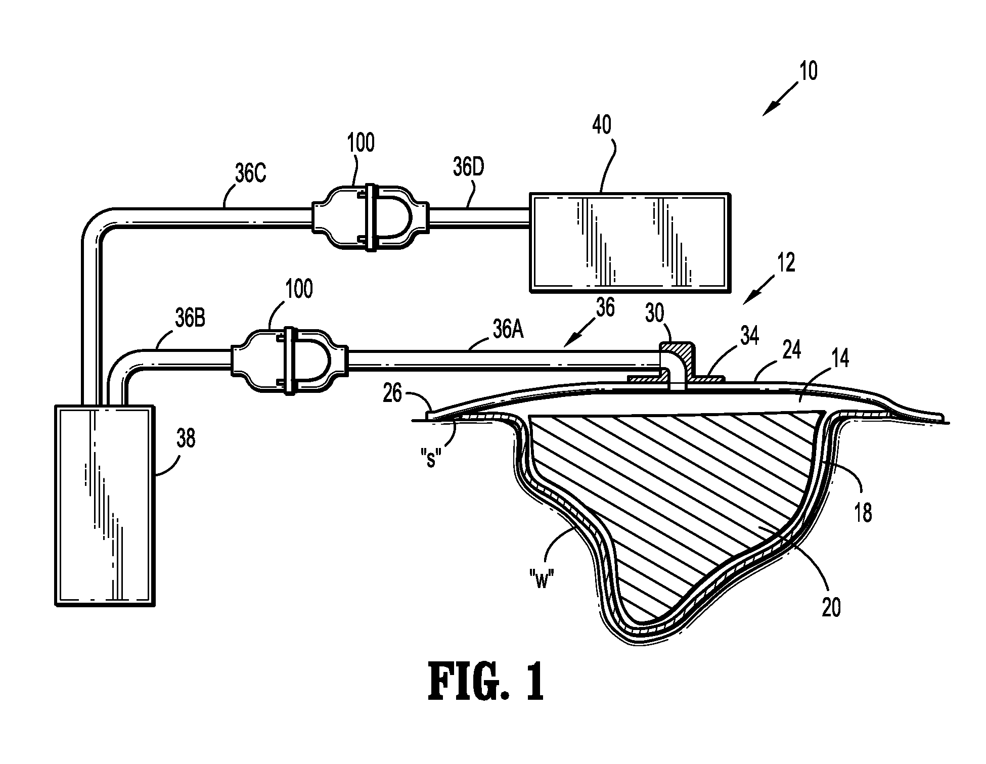 System for Providing Continual Drainage in Negative Pressure Wound Therapy