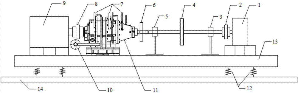 Multifunction shafting testing device based on planetary gearing