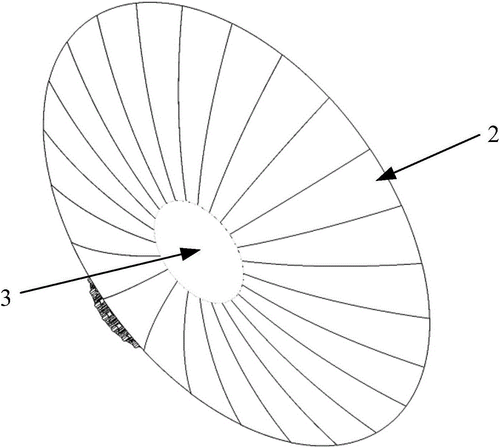 Large-sized foldable parabolic antenna