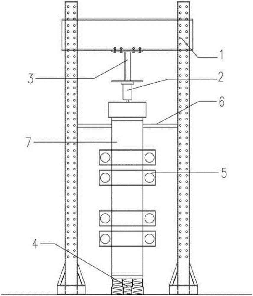 Vertical loading testing device for integral ring tunnel structure