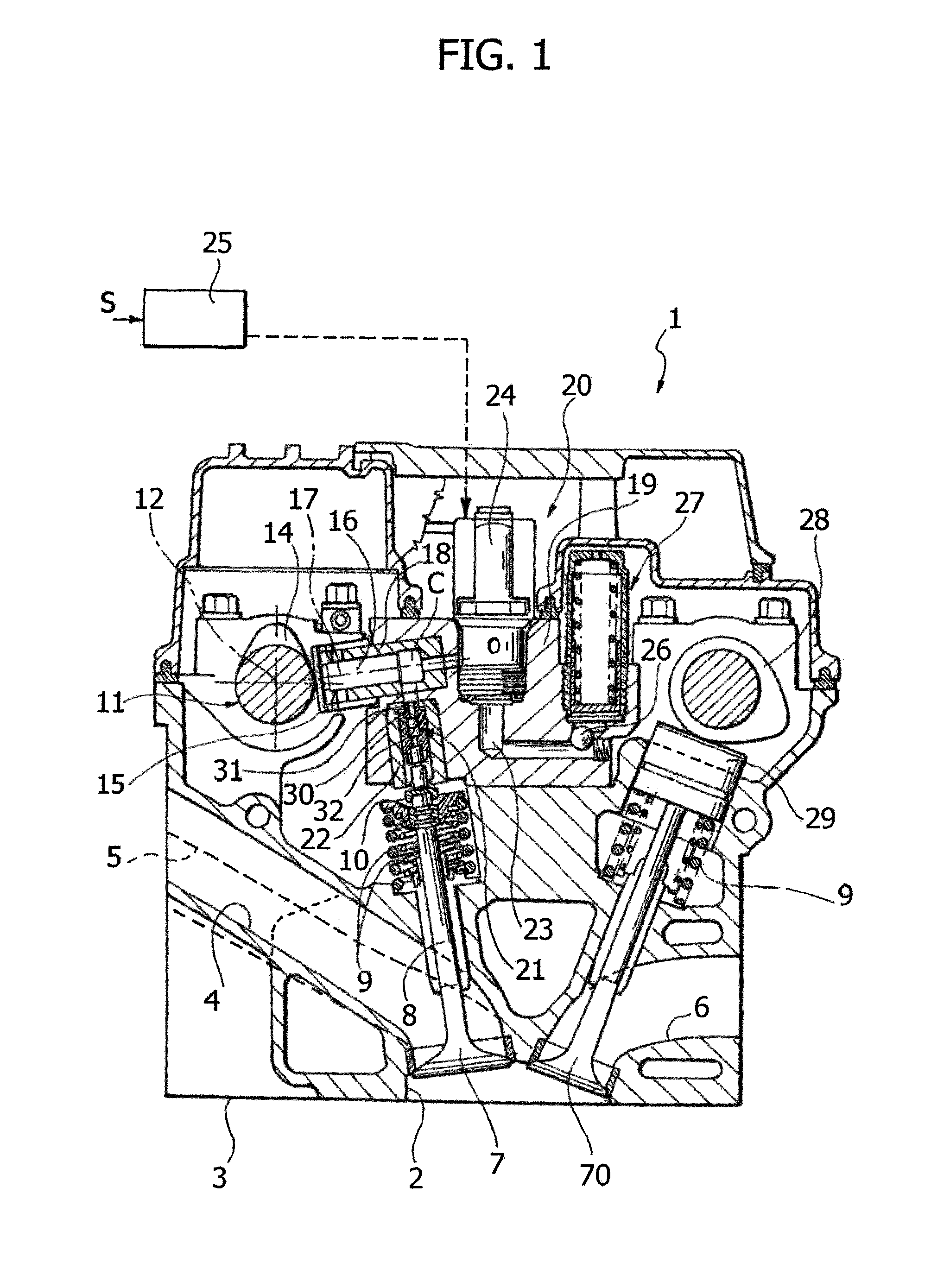 Spark ignition internal combustion engine having intake valves with variable actuation and delayed closure