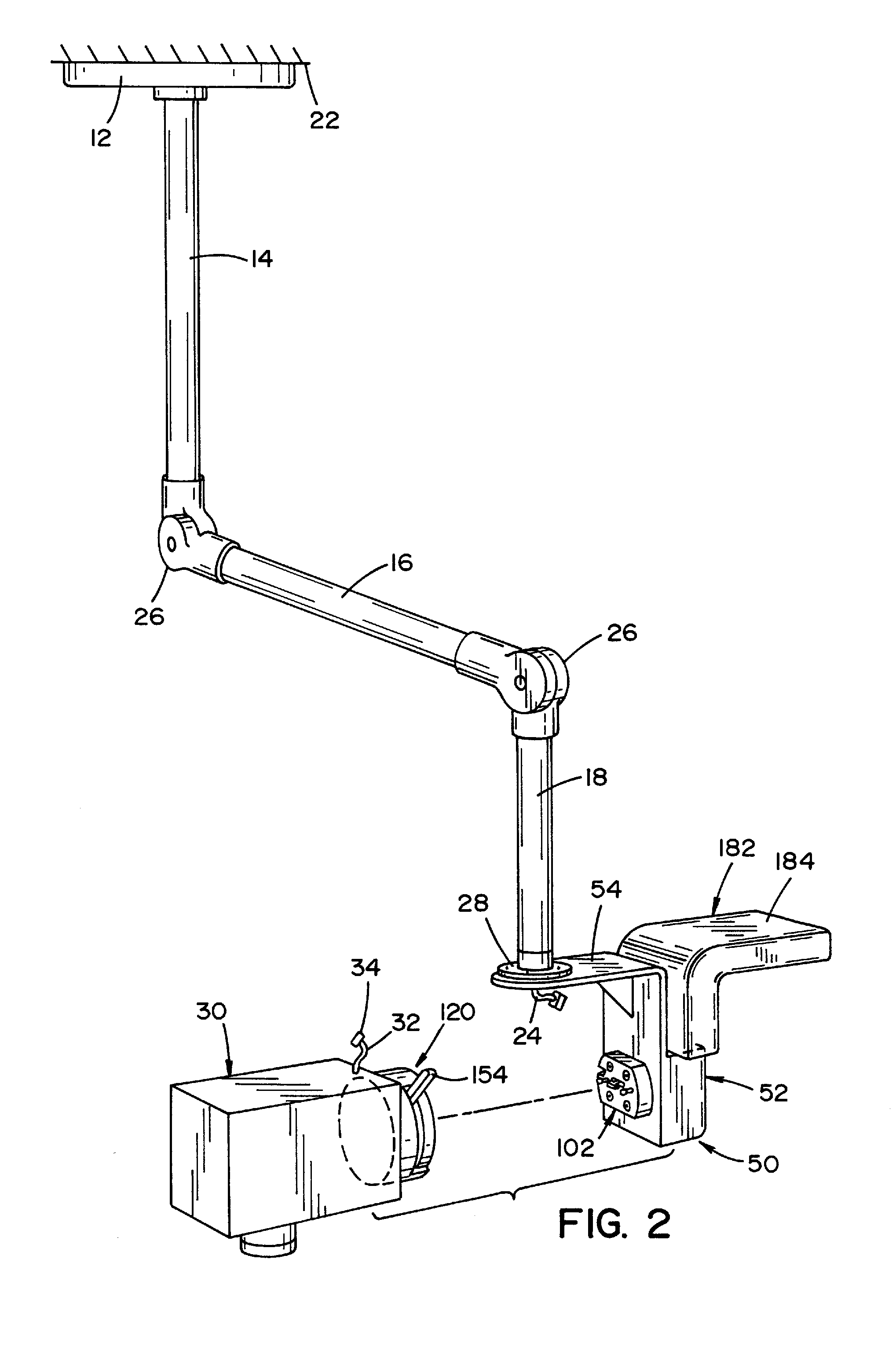 Connection system for mounting a device onto a support arm