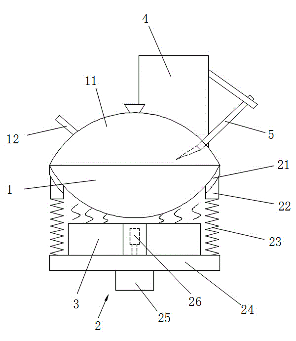 Mechanical vegetable cooking device simulating high firing stir frying cooking mode