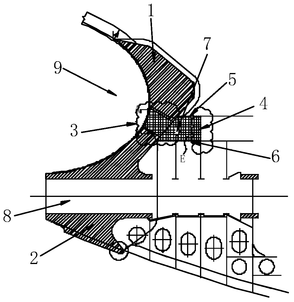 Manufacturing method of large tail casting structure of ship