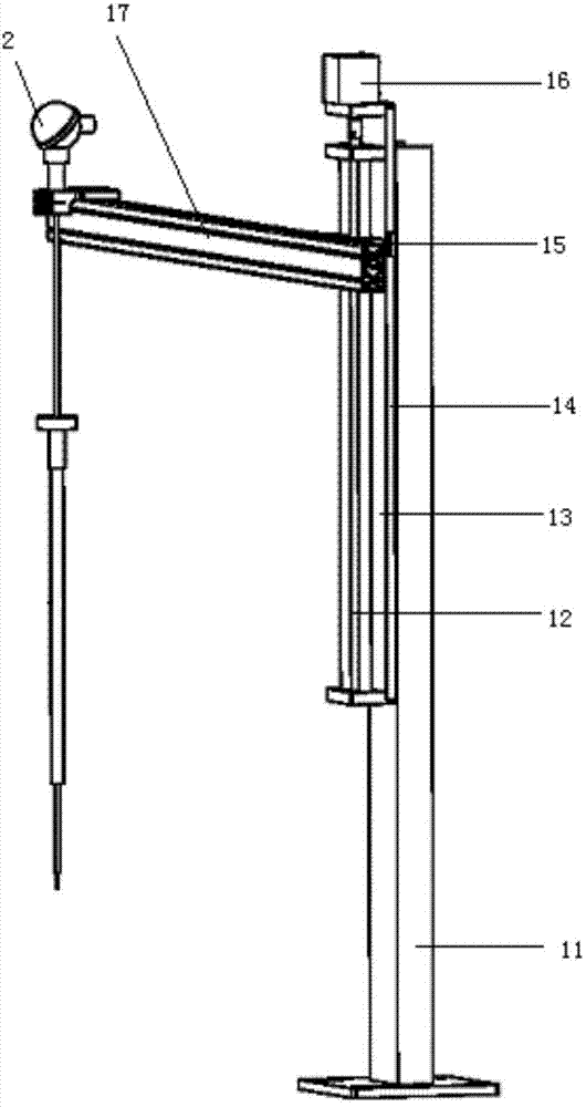 Detecting and controlling method for liquid level of high-temperature solution