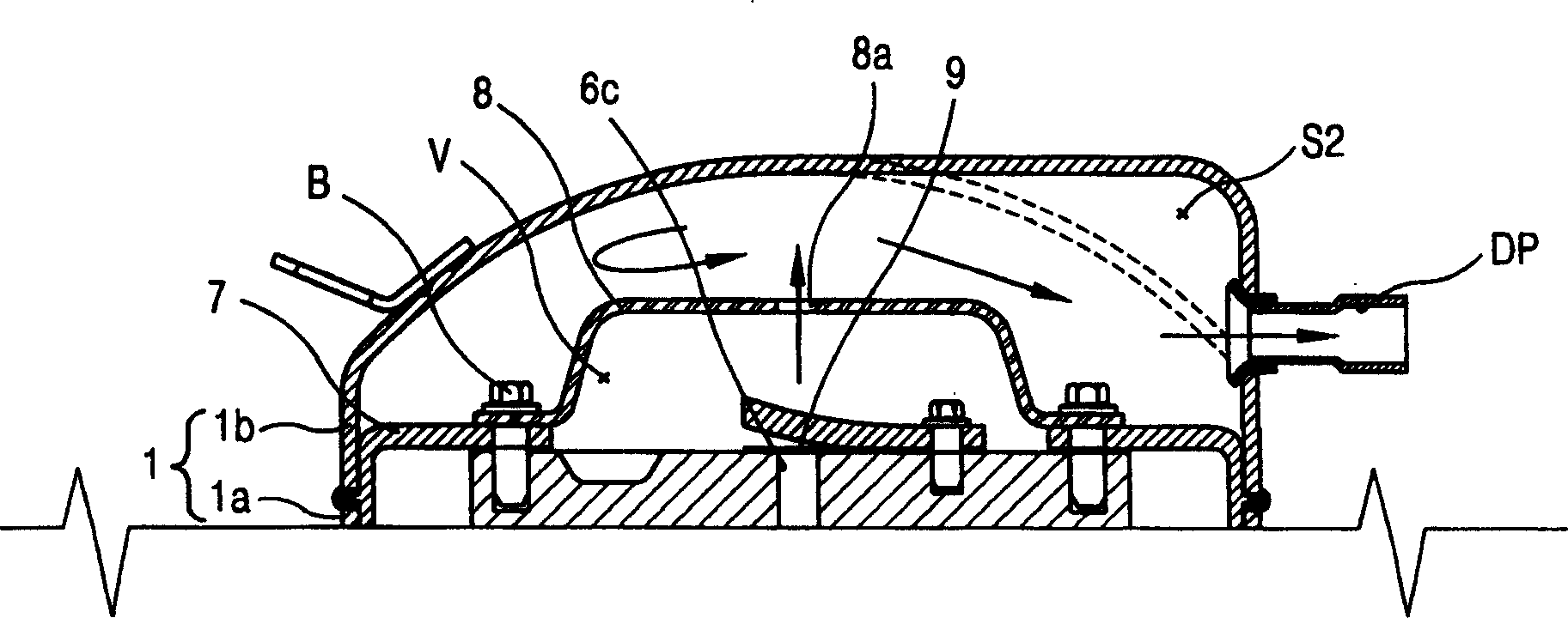 Noise reducing device for vortex type compressor