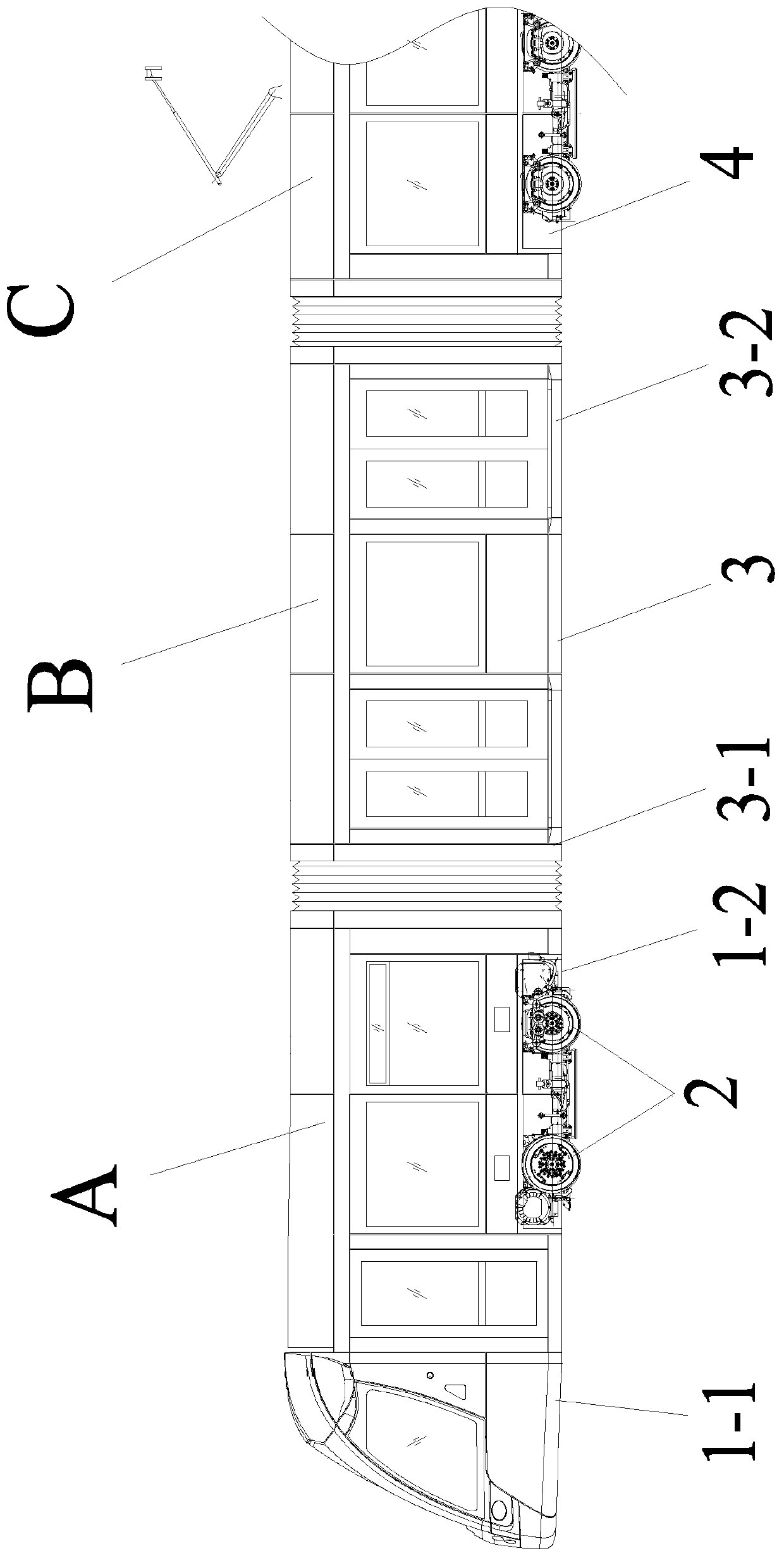 Combined auxiliary tooling for erecting a car and a method for unloading a car based on the tooling