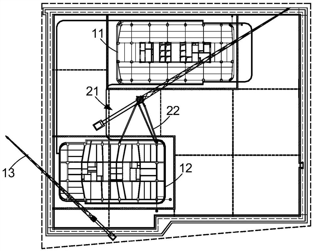 Method for super-long supporting arm of tower crane under special working condition