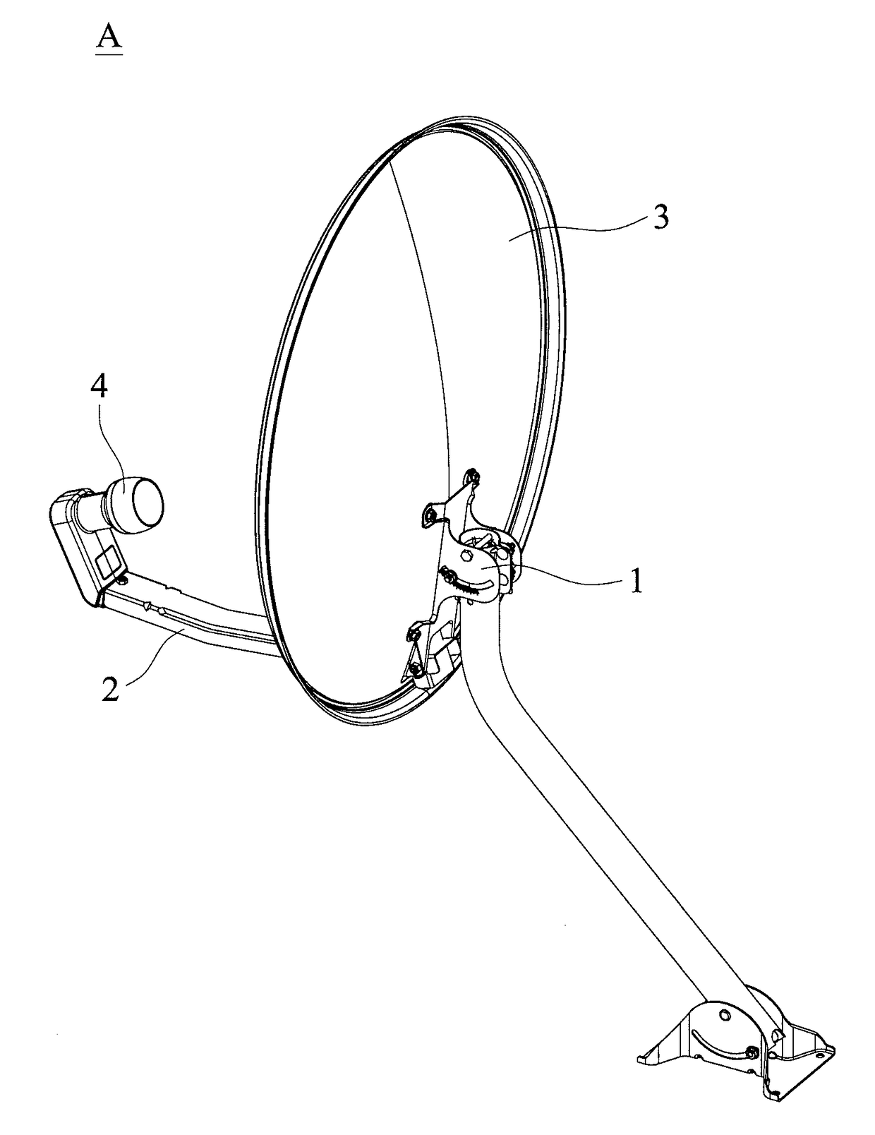 Dish antenna and method for manufacturing bracket thereof