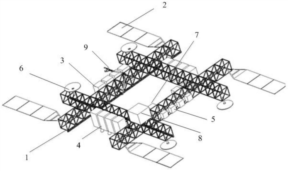 On-orbit assembleable spacecraft based on pre-integrated truss