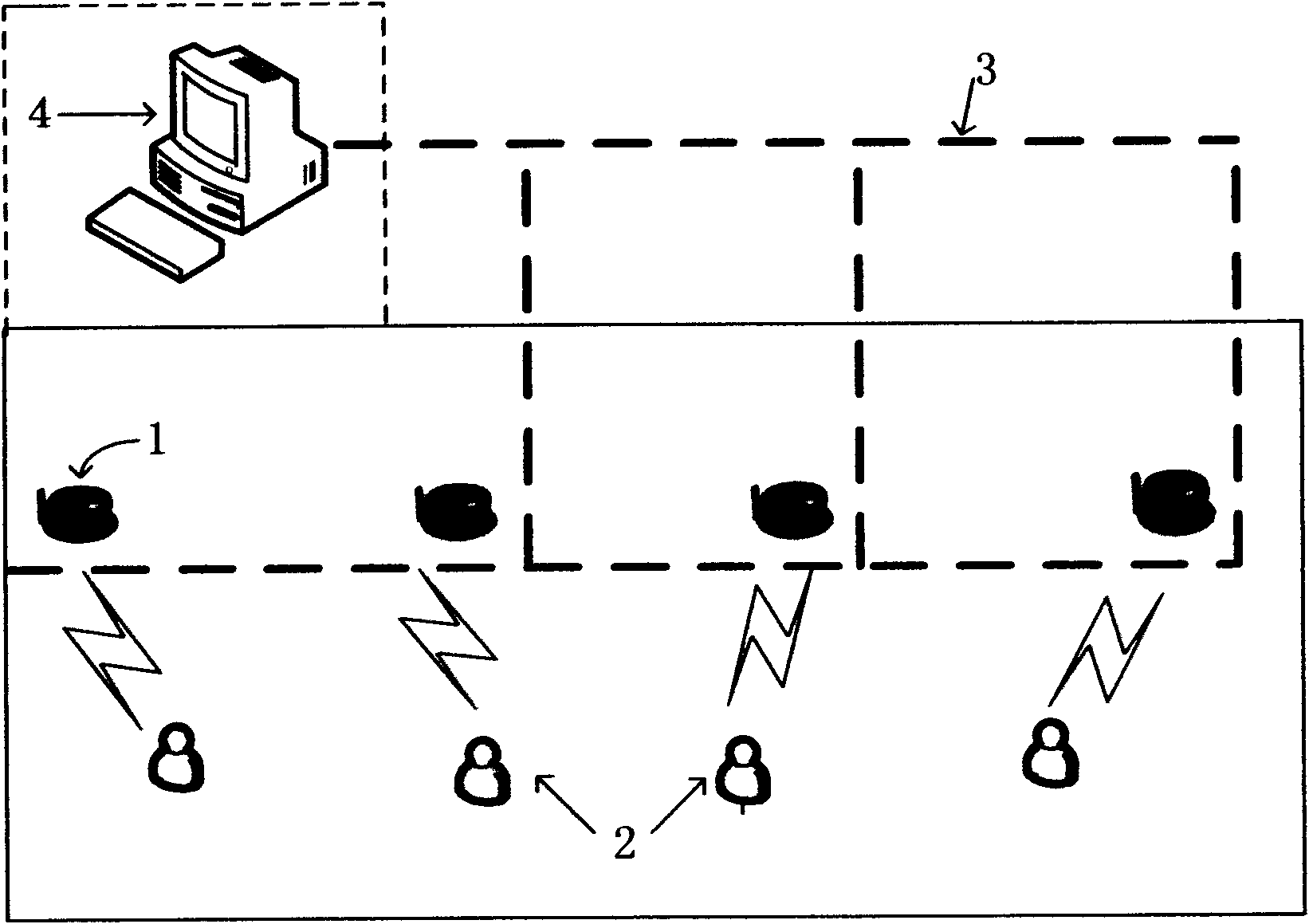 Real-time positioning system of prisons based on RFID and implementation method thereof