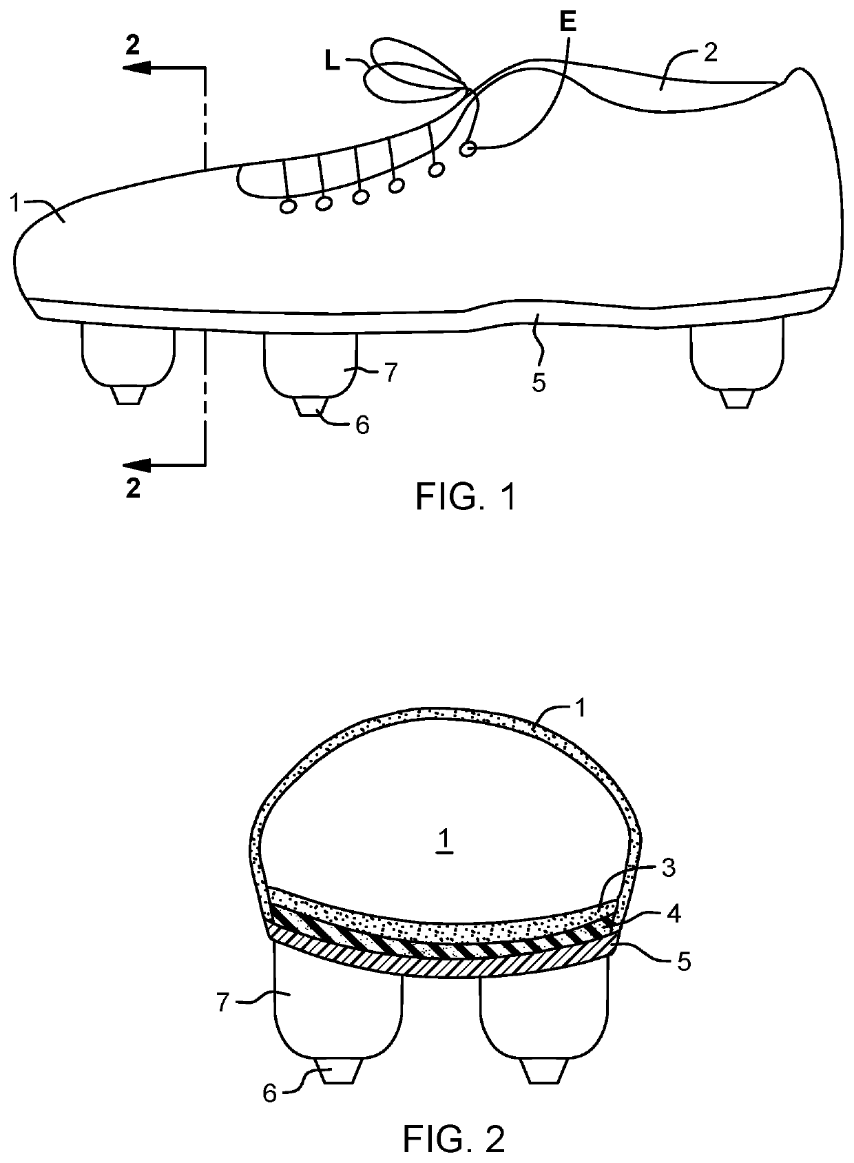 Sport shoe of the self-cleaning variety with a compressible cleaning structure