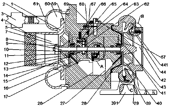 Four-lead screw driving system of numerical control milling-boring machine