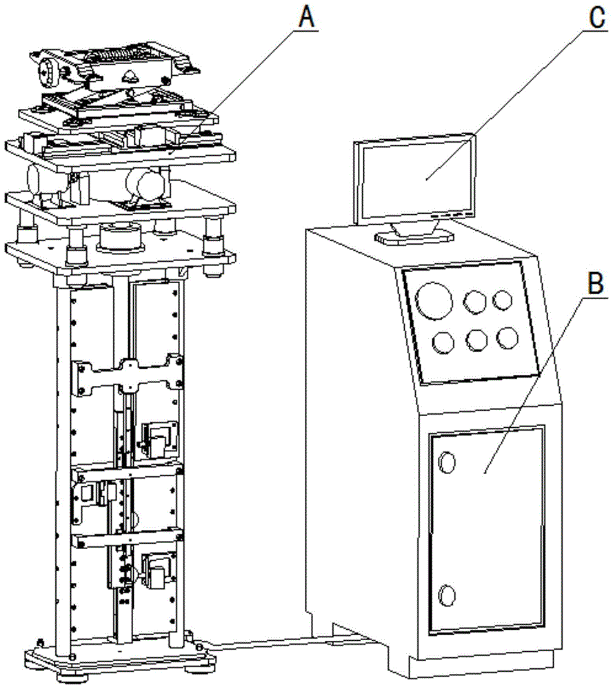 Five degrees of freedom car seat vibration test bench