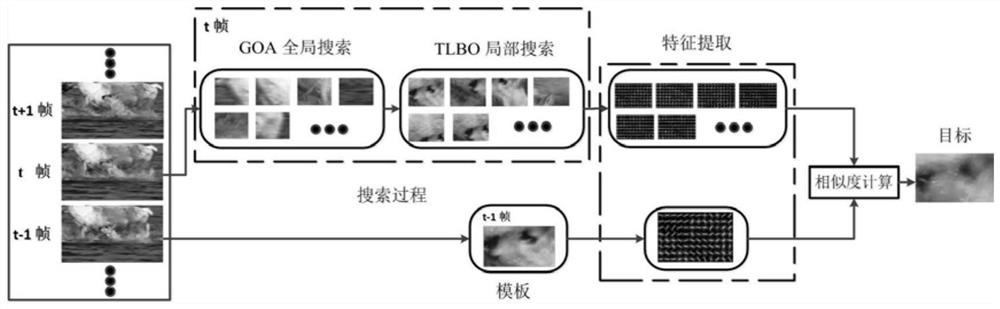 A fast moving target tracking method based on hybrid goa and tlbo search