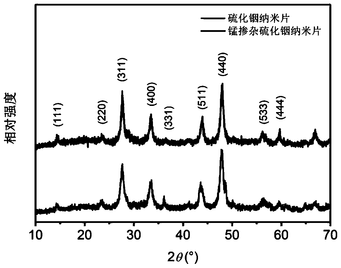 Metal-doped indium sulfide nanosheets and preparation method and application thereof