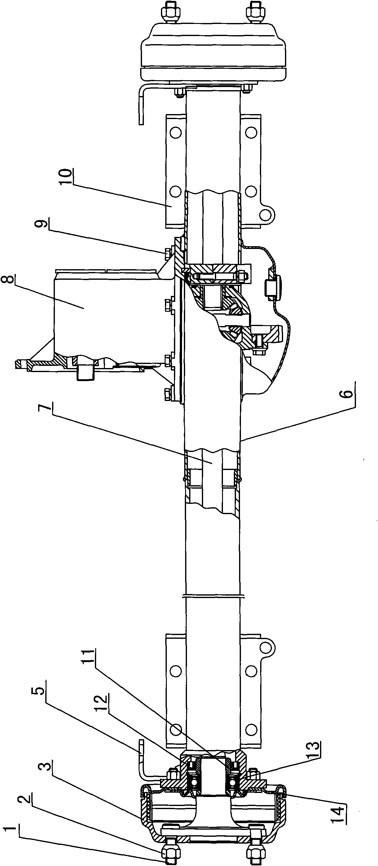 Semi-floating drive axle for electric sightseeing vehicle and electric cargo truck
