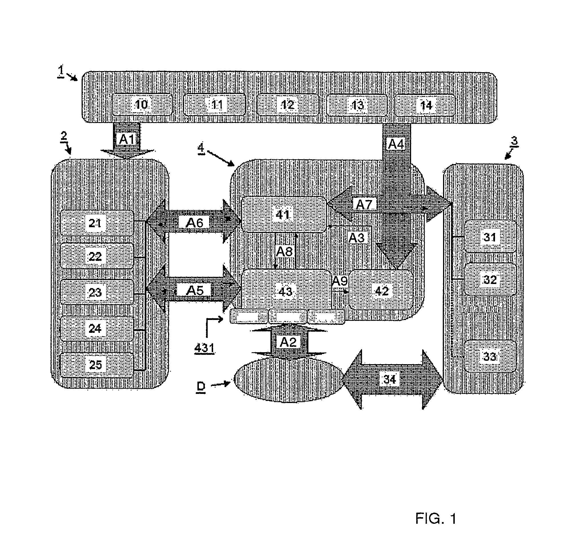 Method and system for interaction between a vehicle driver and a plurality of applications