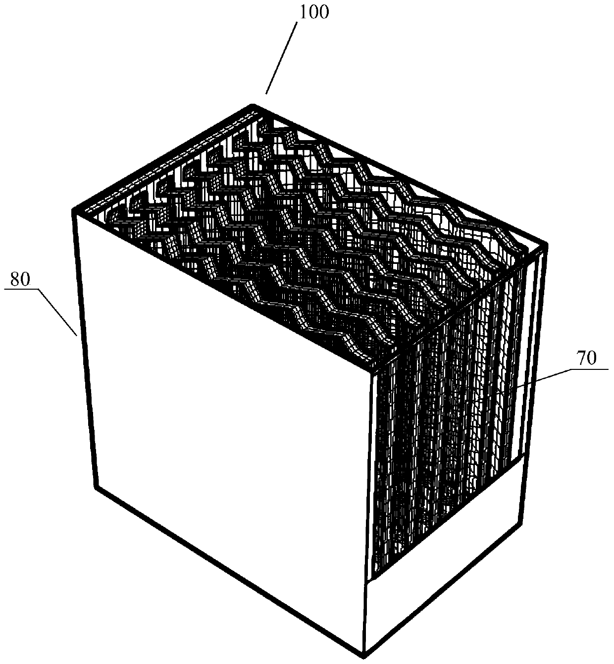 A baffle type paint mist collection device