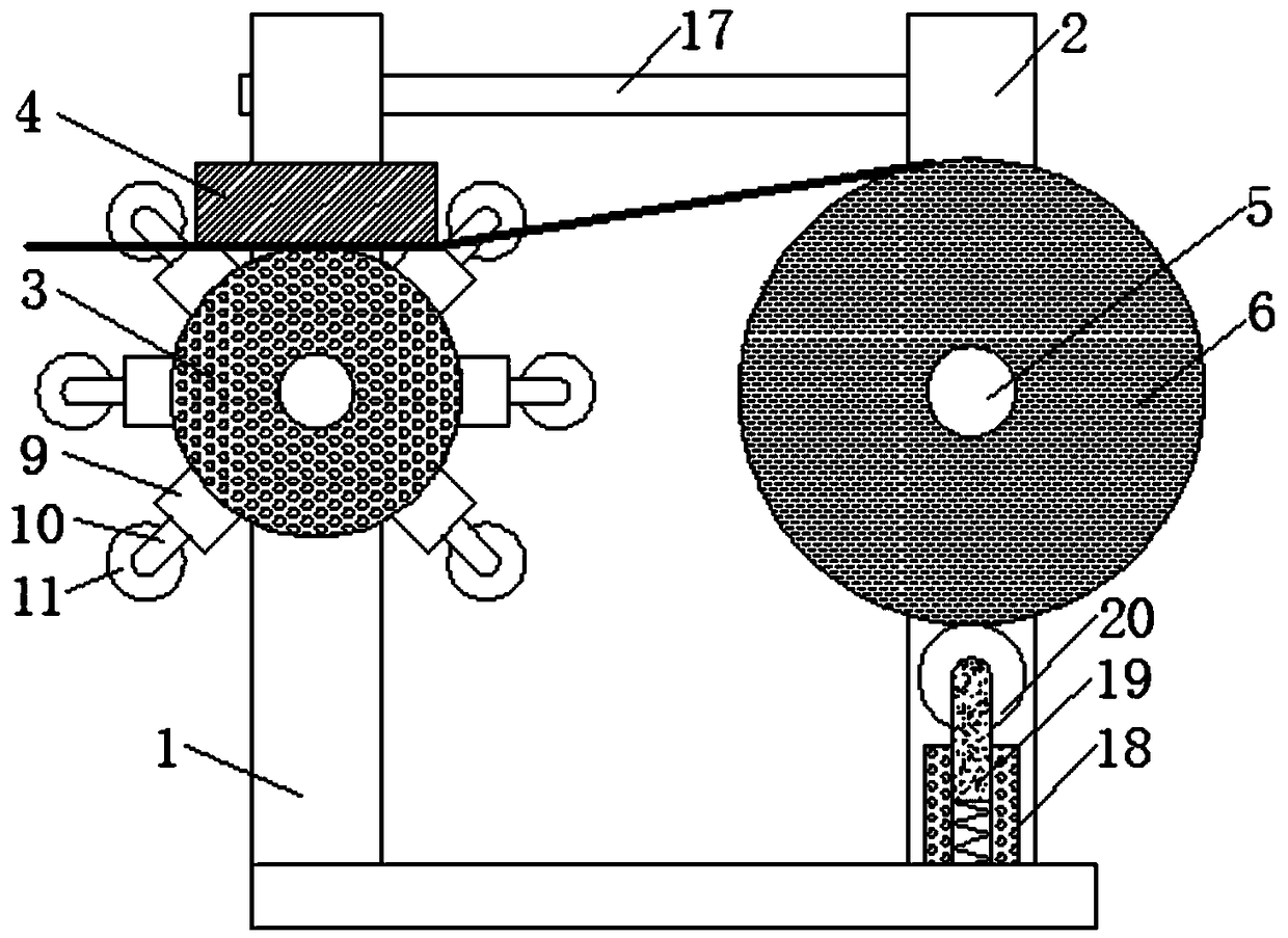 Centrifugal printing cloth unwinding mechanism