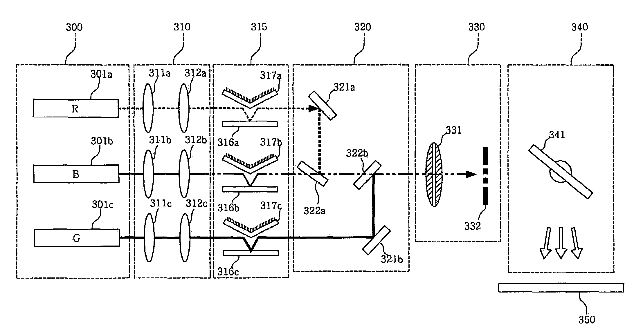 Color display device using dichroic filter