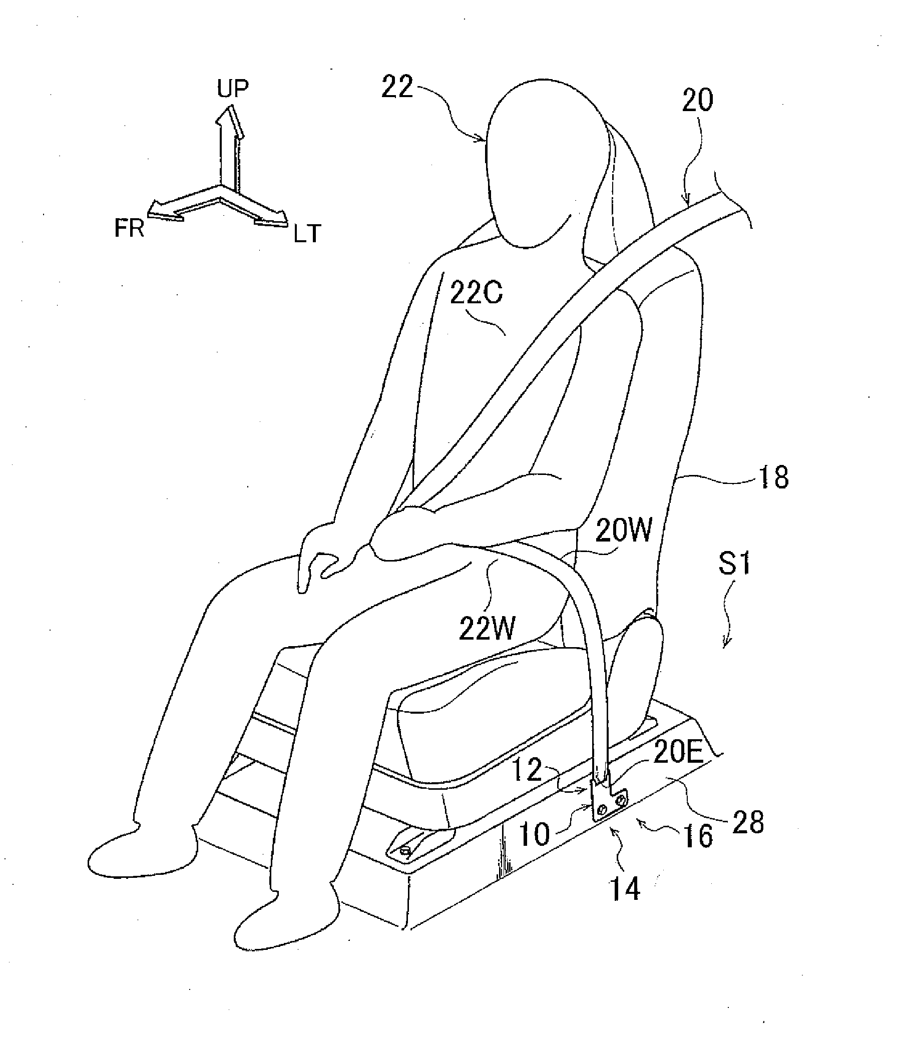 Anchor plate mounting structure of vehicle seatbelt