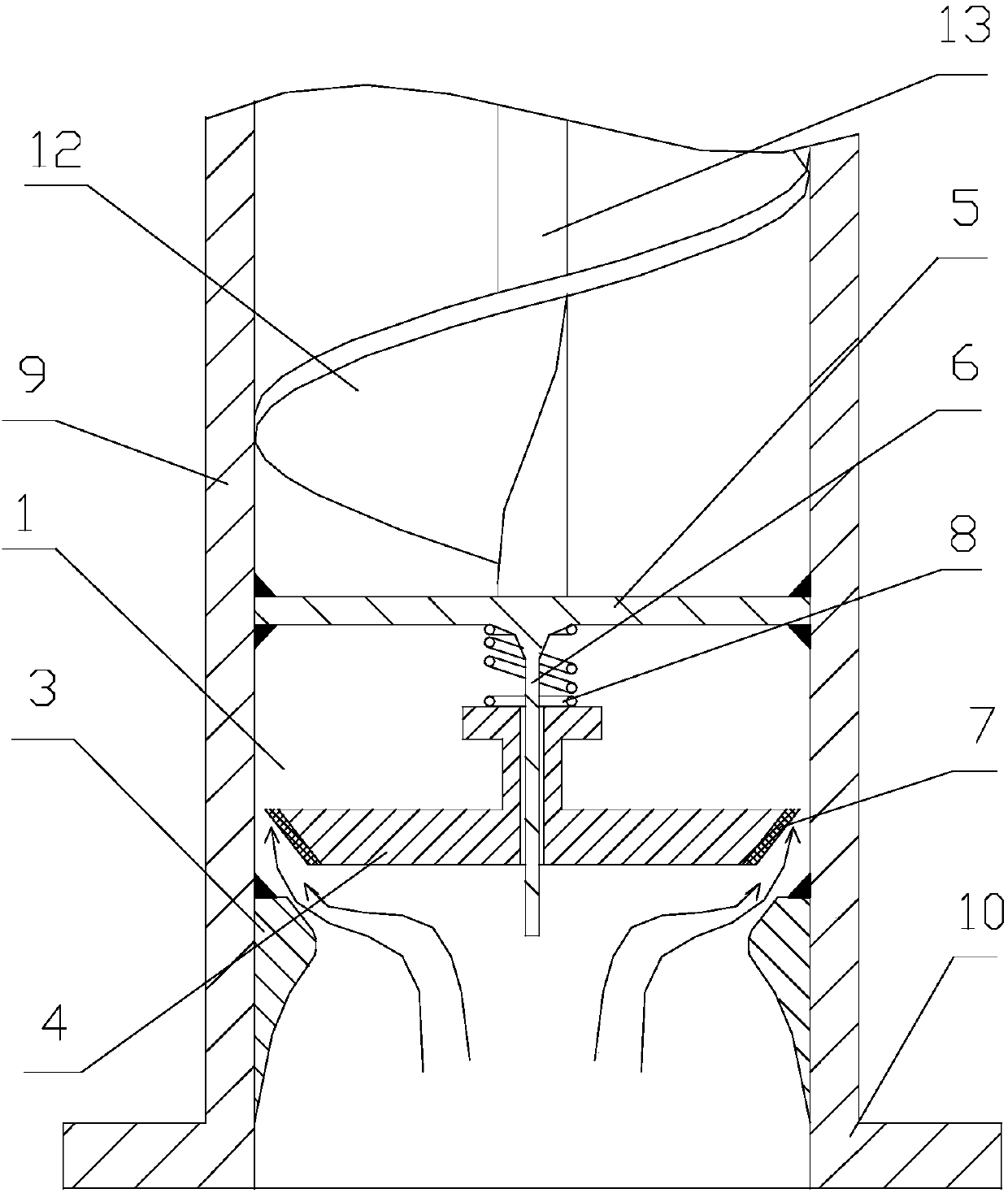 A liquid effusion and slug control device for multi-fluctuating moisture collection and transportation pipelines