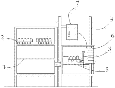 Method and device for automatic loading and unloading of bottle baskets for edible fungus production