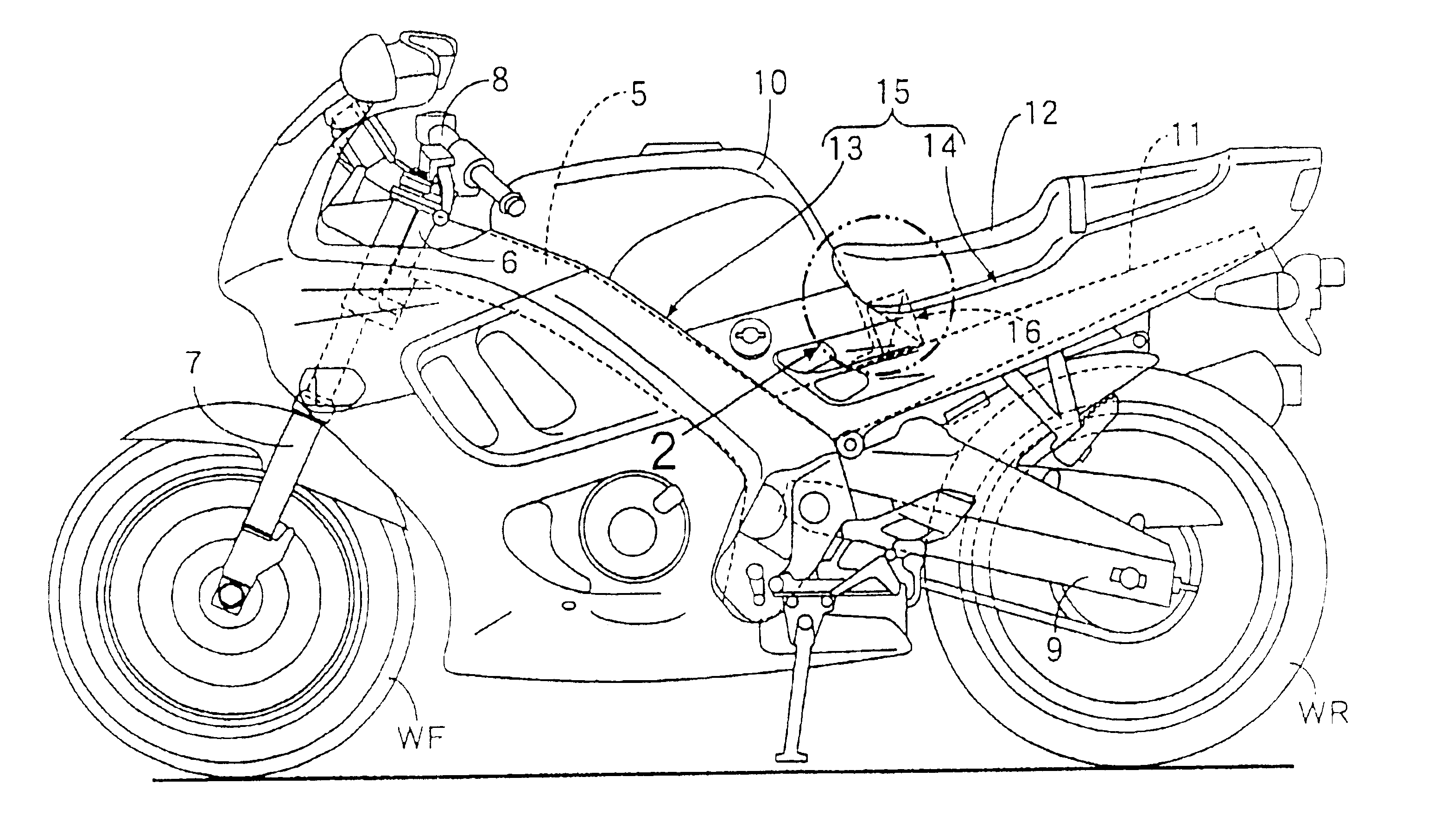 Airbag apparatus for motorcycles
