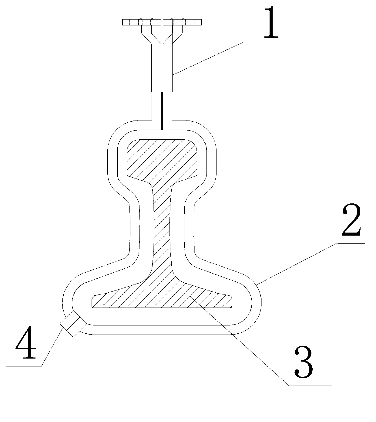 Opening type water cooling rail induction normalizing coil and use method thereof