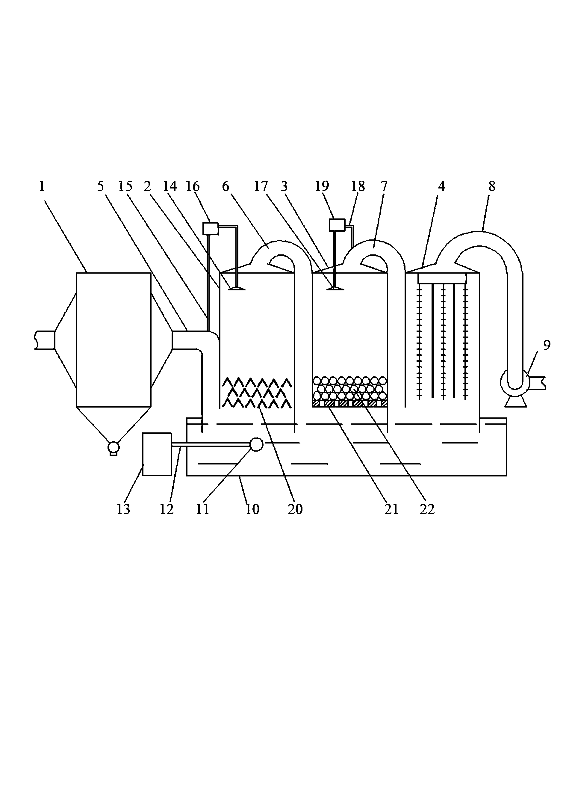Dust removal, desulfurization and denitrification device of coal-fired power generation boiler