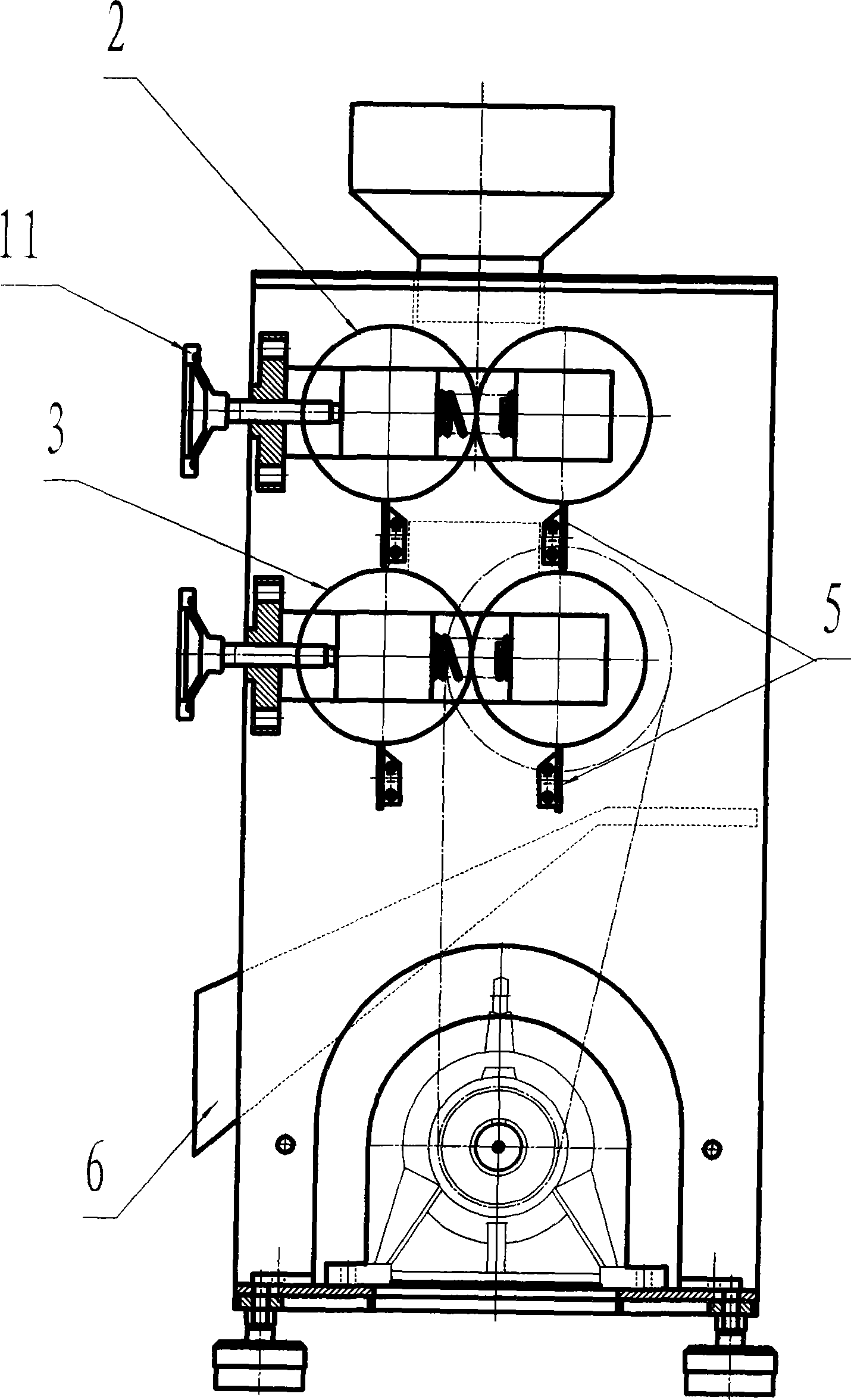 Two-set roller pulverizer and operation method