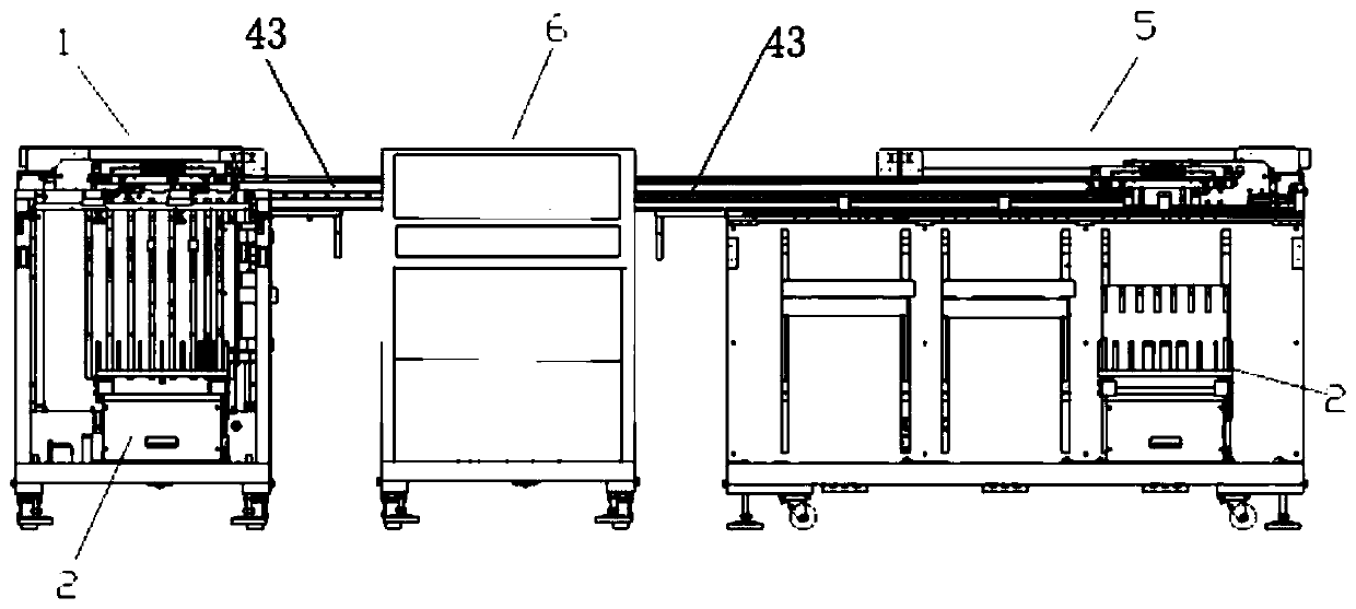 Material transfer device, loading equipment, discharge equipment and detection system