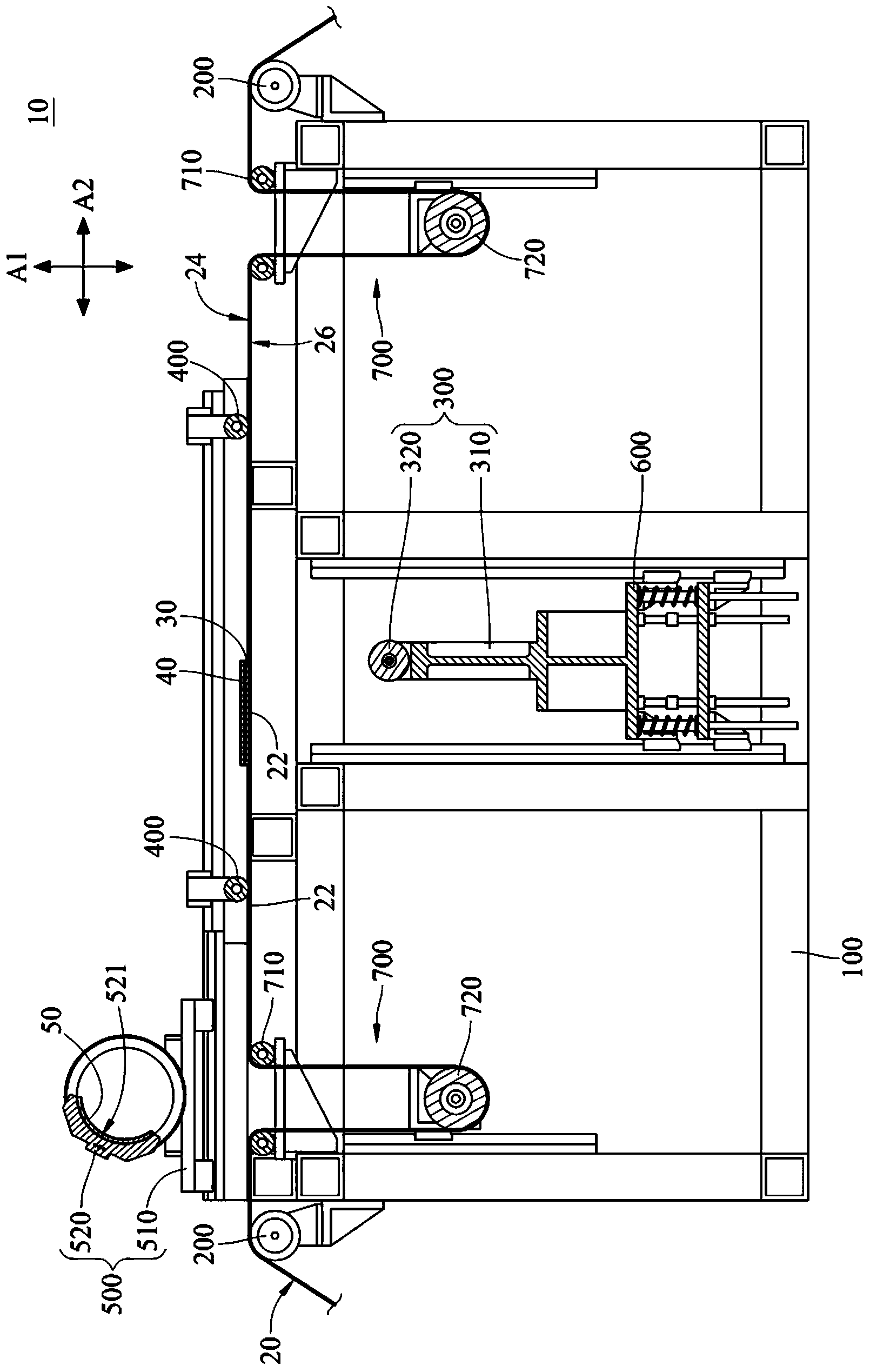Curved surface laminating device