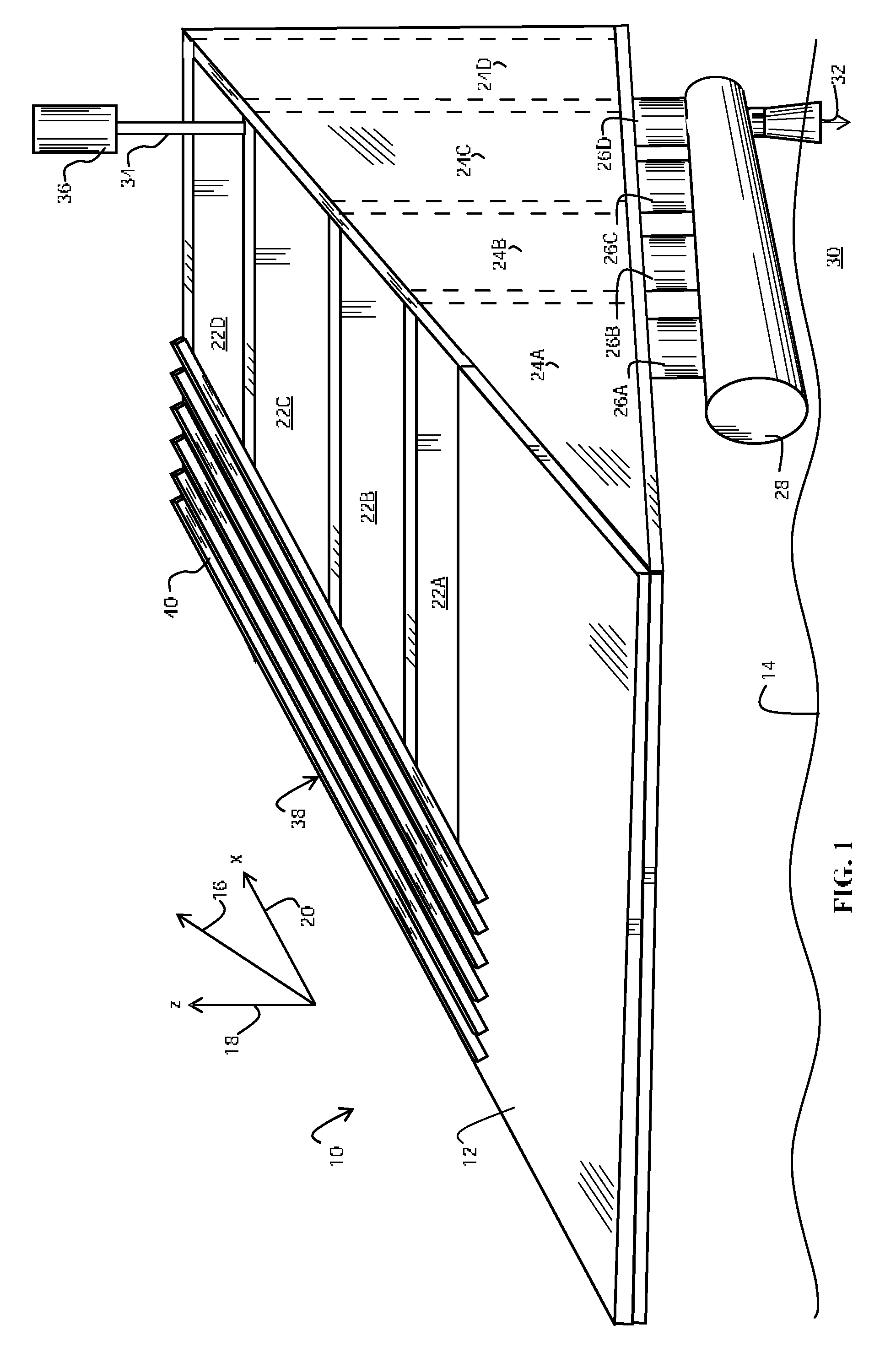 Wave power converter apparatus employing independently staged capture of surge energy