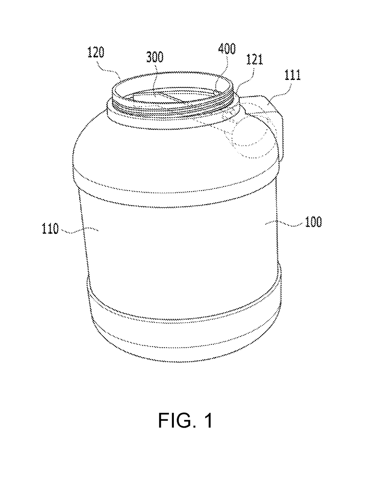 Container having spoon