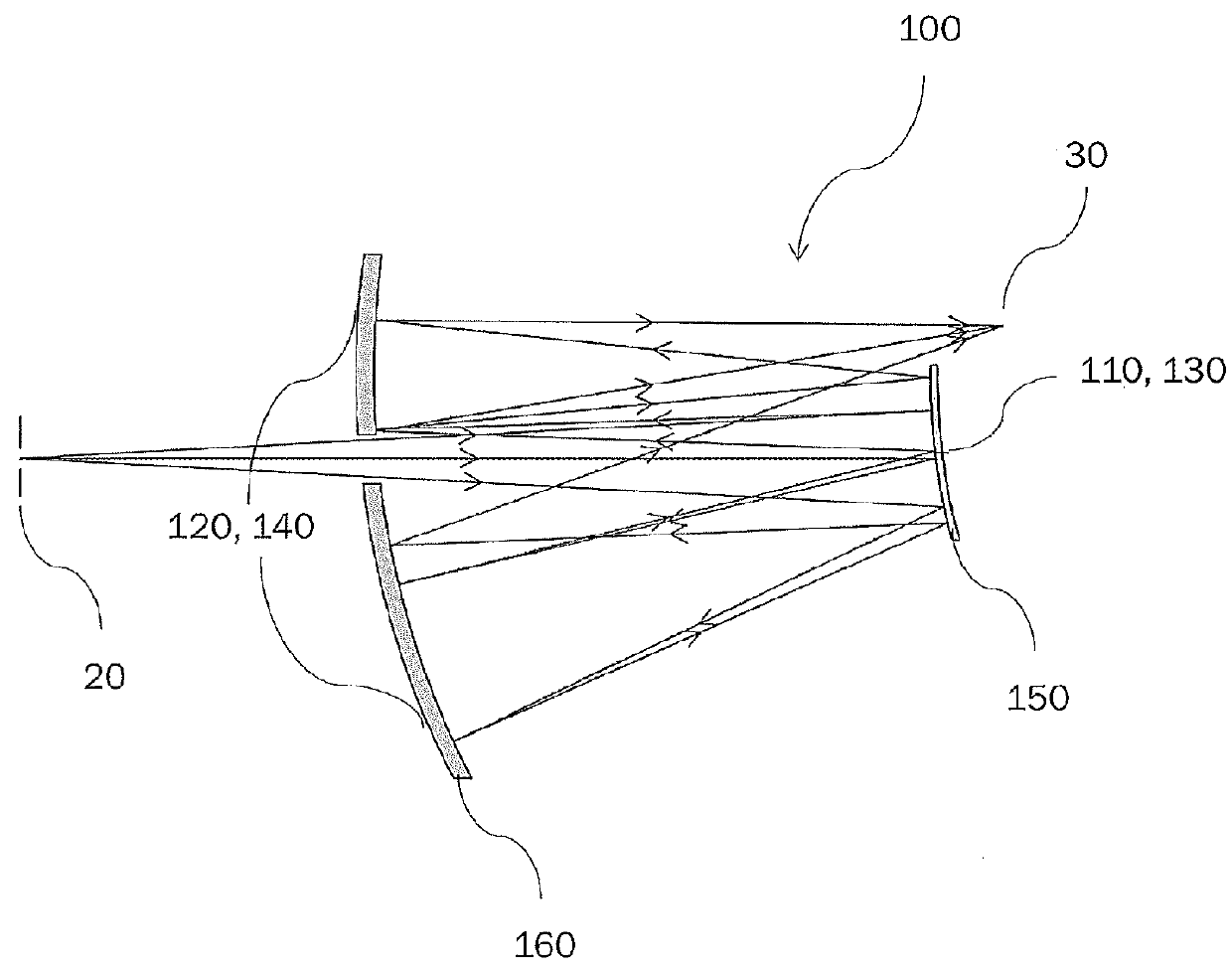 Imaging spectrometer with reflective grating