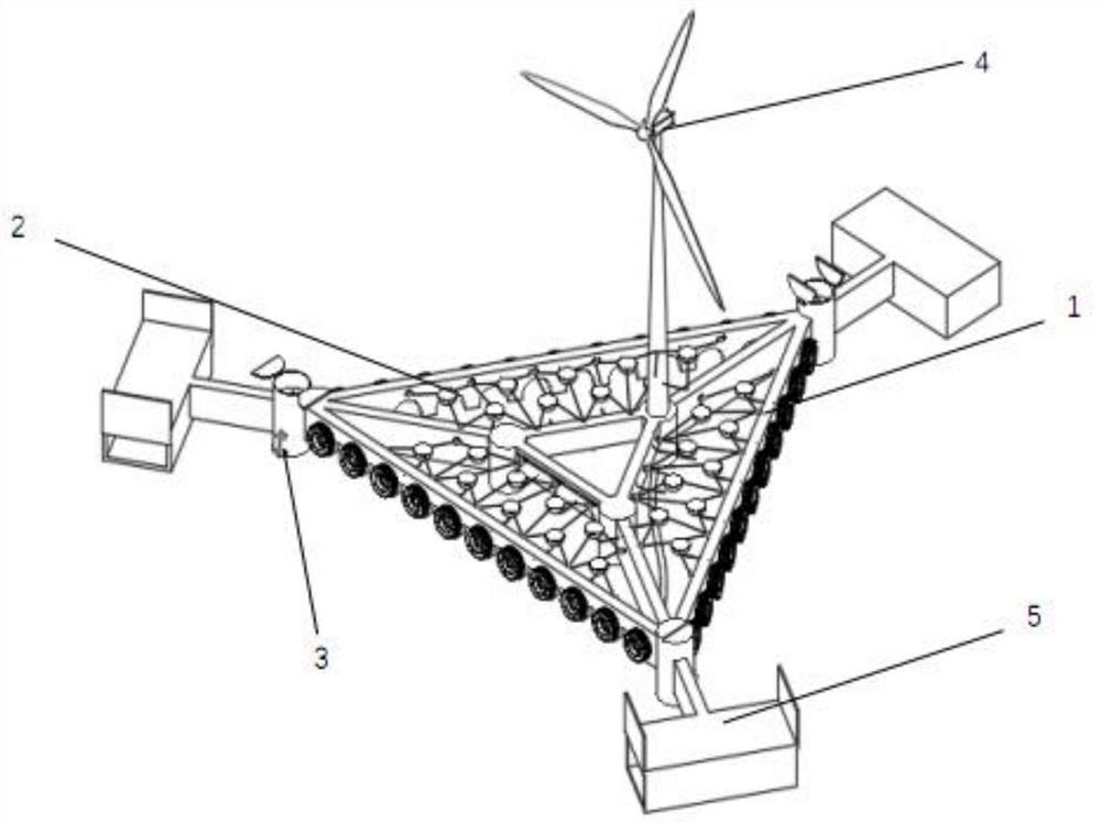 An ocean-going floating wind-wave complementary power generation floating foundation