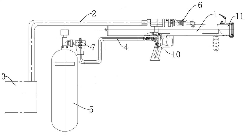 Mobile pulse air pressure spray water gun and fire extinguishing method