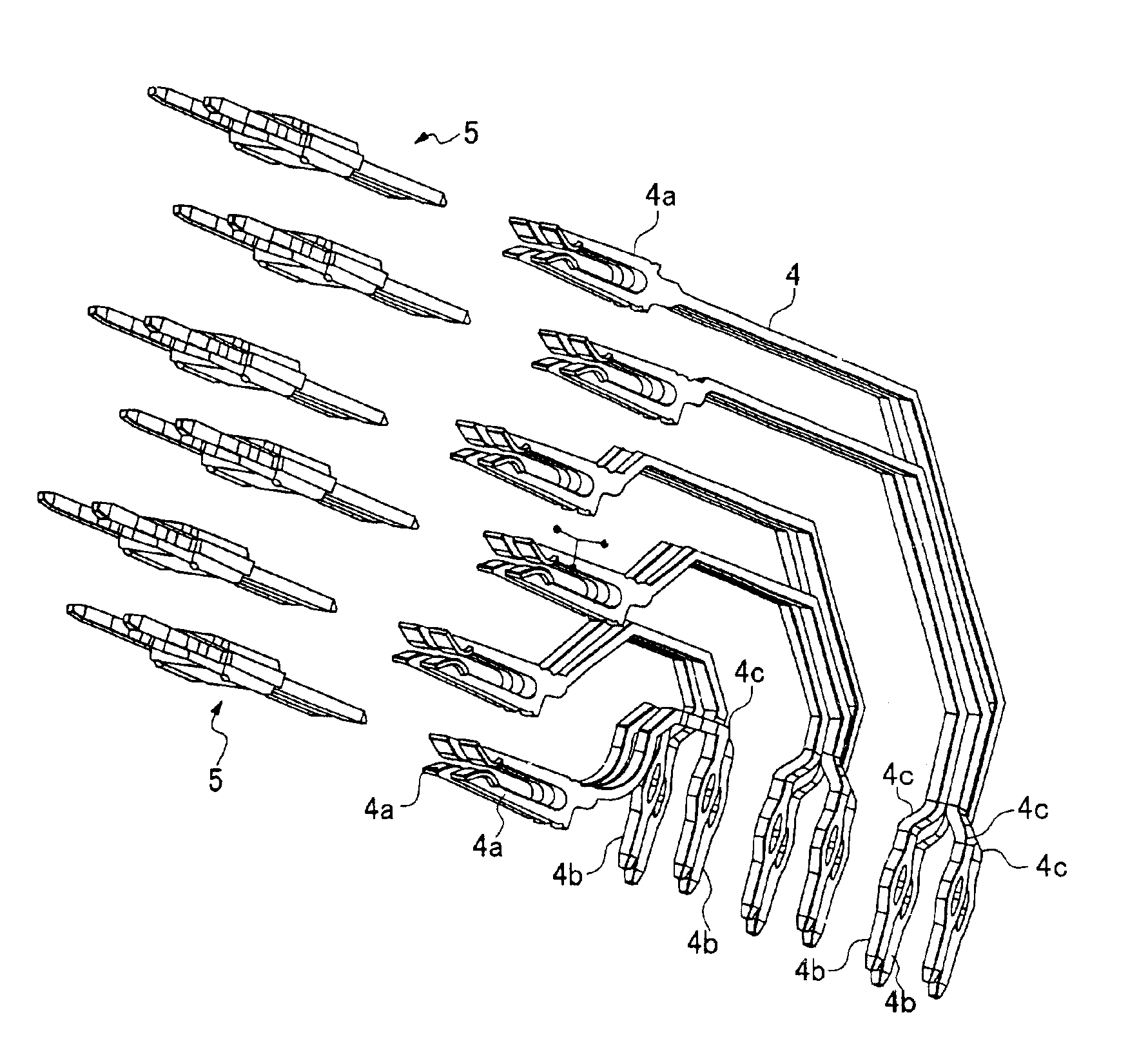 High-frequency electric connector having no ground terminals