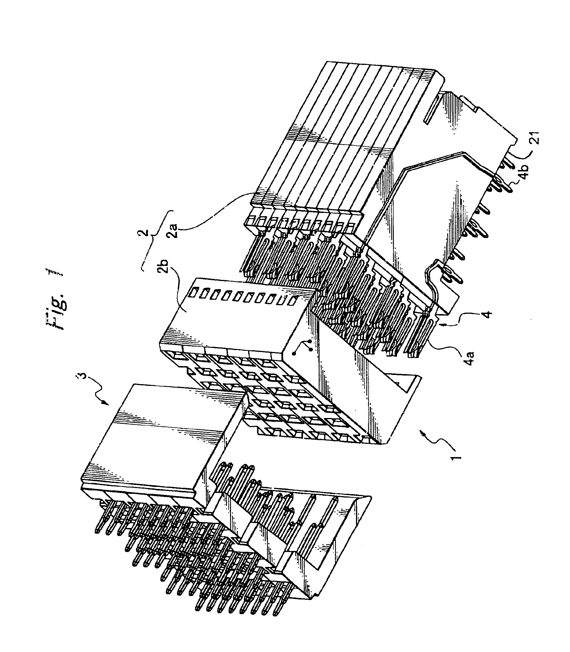High-frequency electric connector having no ground terminals