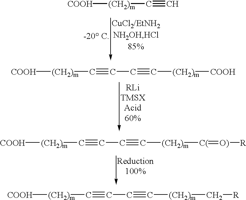 Diacetylenics containing adjacent triple bonds