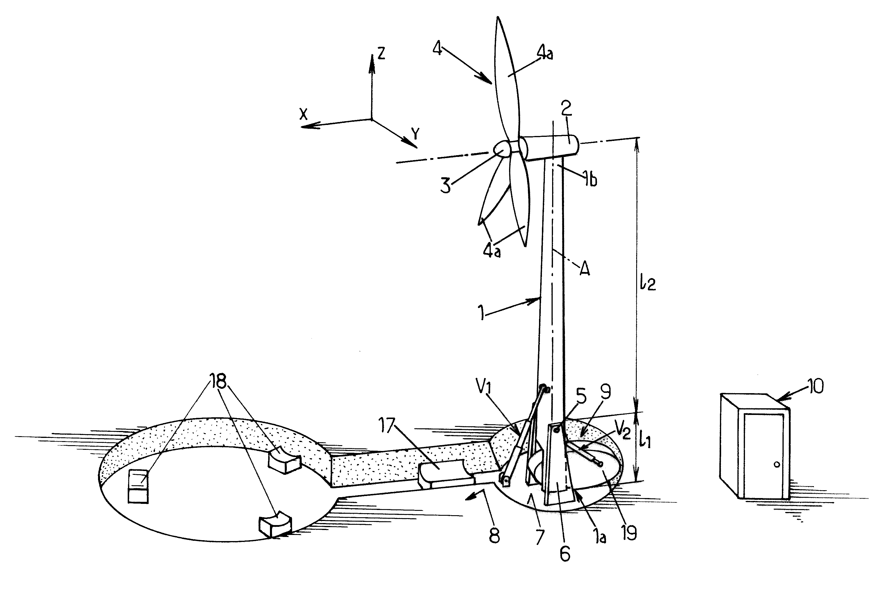 Wind Generator with Folding Mast