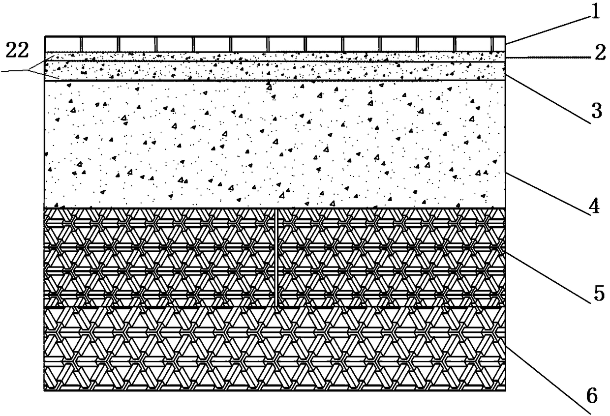 Sponge city water permeable laid road surface suitable for fabricated roadbed