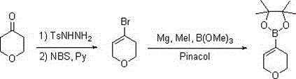 A method for synthesizing 3,6-dihydro-2h-pyr(thia)pyran-4-boronate